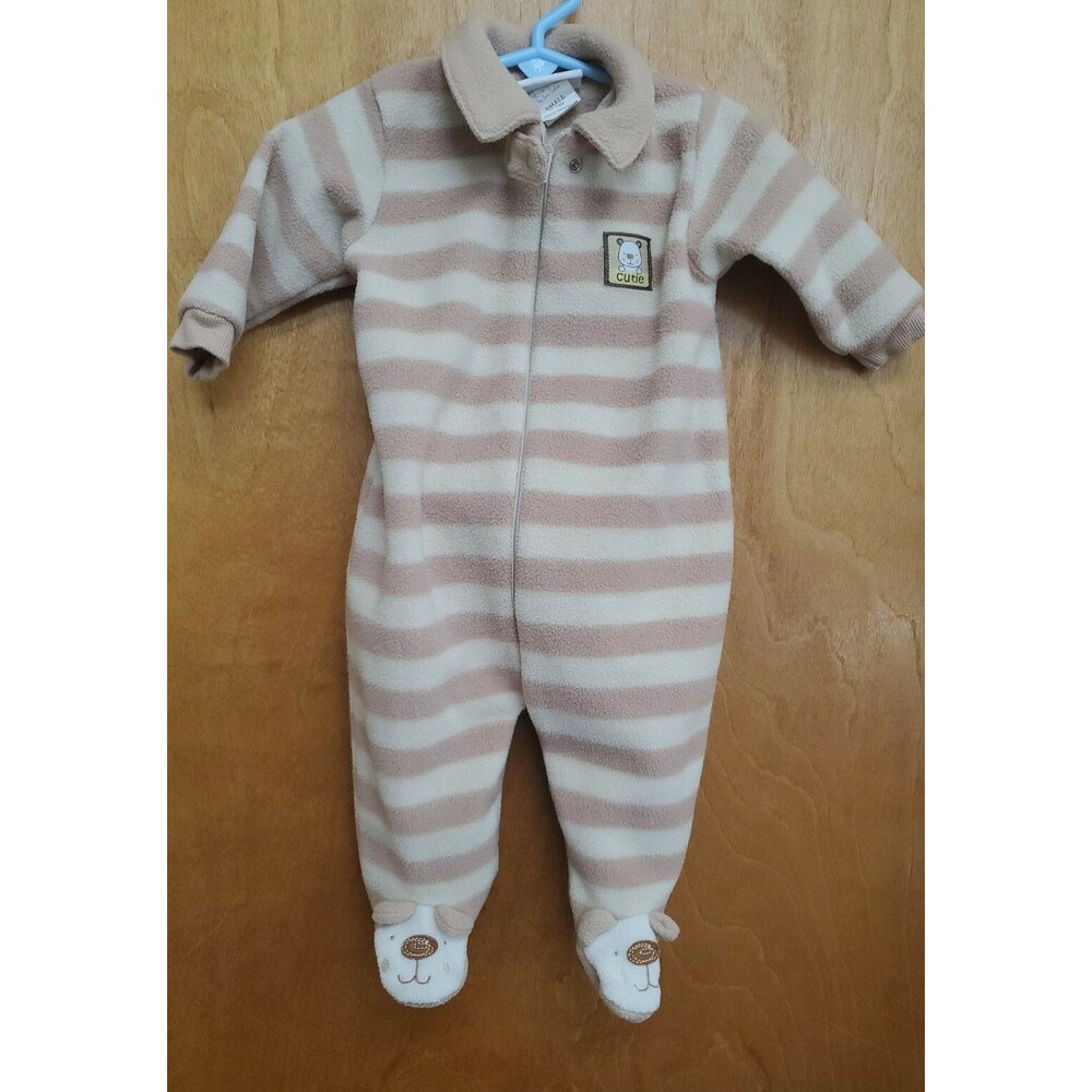 Boy's 0-3 month striped Baby by Bon bebe footed sleepwear